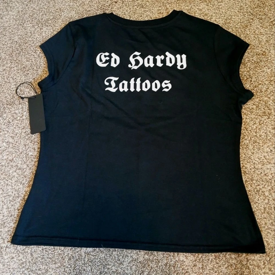 Ed Hardy Graphic Print T-Shirt Girls Size XL (NWT) - Image 2 of 4