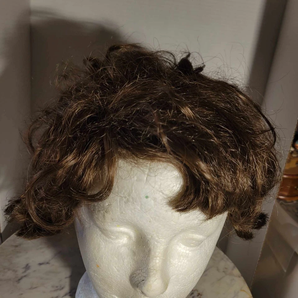 Vintage Feminino Kanekalon Fibra Modacrílica Cabelo Castanho Médio Estilo Shag em Camadas - Imagem 4 de 4