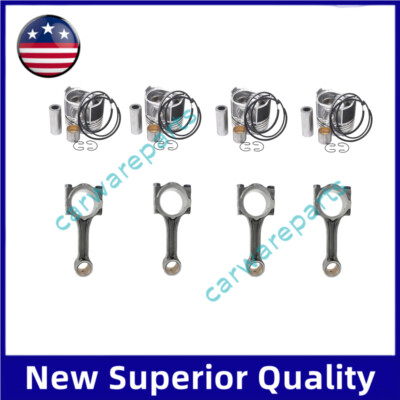 4X connecting rod+4 set piston for Mitsubishi S4E2 Engine Hitachi FD20  Forklift