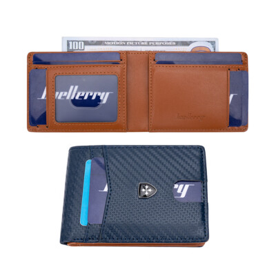 Men's Leather Wallets Bifold Multi-card Holder Wallet Coin Purses Clutch Handbag