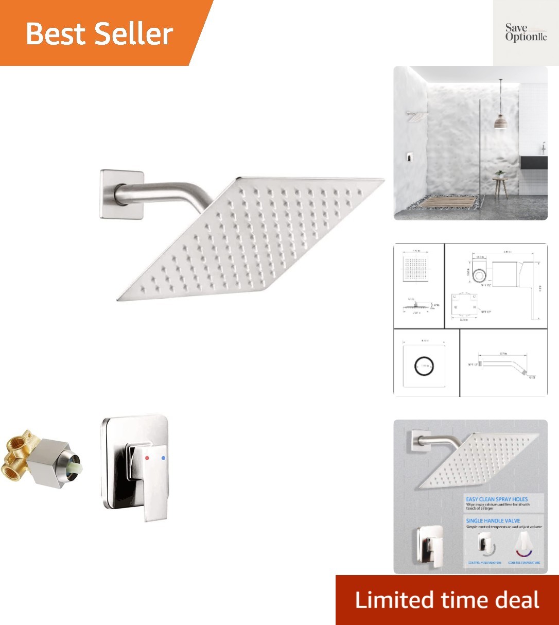 Shower Faucet Single Function Shower Trim Kit With Rough-in 