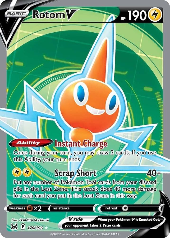 ROTOM V 176/196 LOST ORIGIN POKEMON (FULL ART, NM)