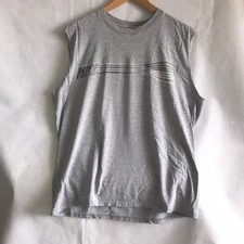 Nike Gray Sleeveless Tank Tee Top Cotton Shirt Active Wear Sports Gym Athleisure