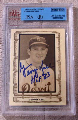 George Kell HOF 83 Autograph BVG JSA Authentic 1980-83 Pacific Legends
