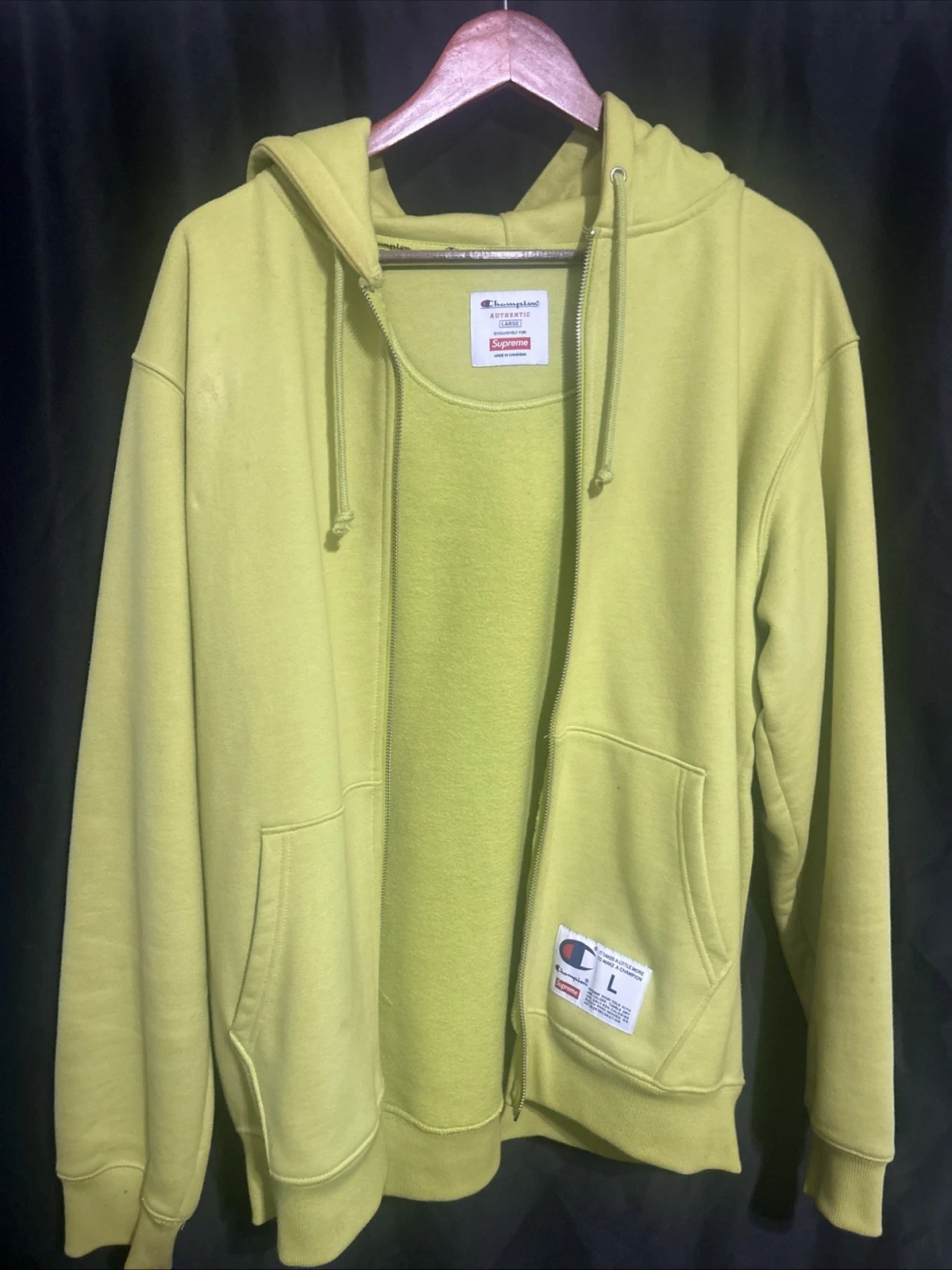 OCCASION vert fluo authentique Supreme X Champion 