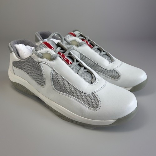 PRADA ‘America’s Cup’ PSO906 White Leather Trainers Sneakers 9 / 43 RRP: £690.00 - Picture 2 of 14