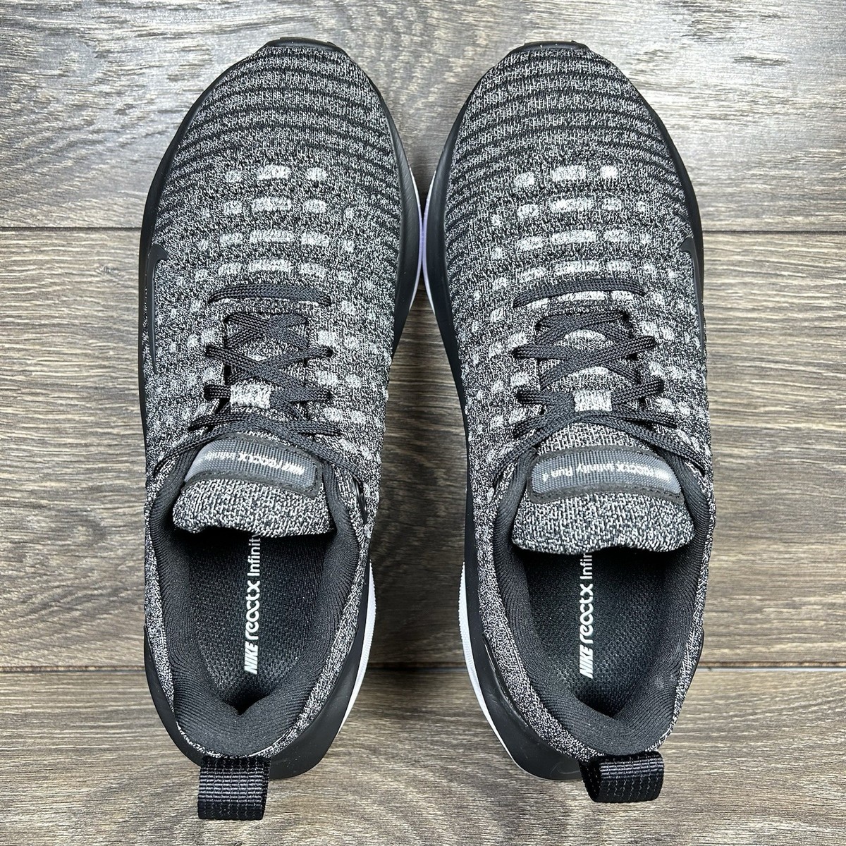 Nike Women's ReactX Infinity Run 4 Black White Oreo Athletic Shoes