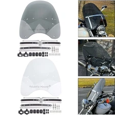 17"×15" Windshield Windscreen For Harley Honda Shadow ACE 750 Spirit 750 Suzuki