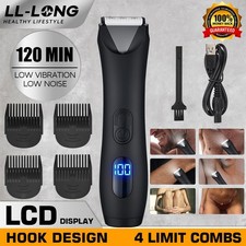 Electric Men's Manscaping Pubic Hair Trimmer Waterproof Groin Ball Body Shavers