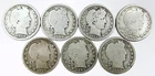 *LOT OF 7 SILVER BARBER QUARTERS* NR #G3956