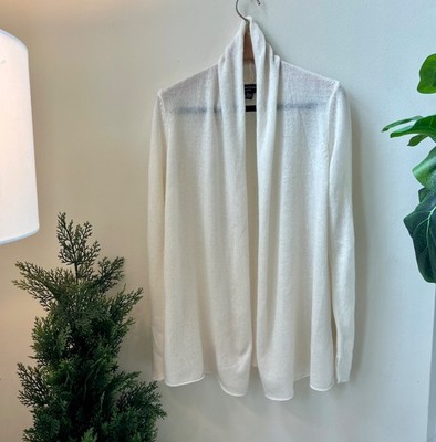 Sutton Studio 100% Cashmere Cream Open Cardigan M