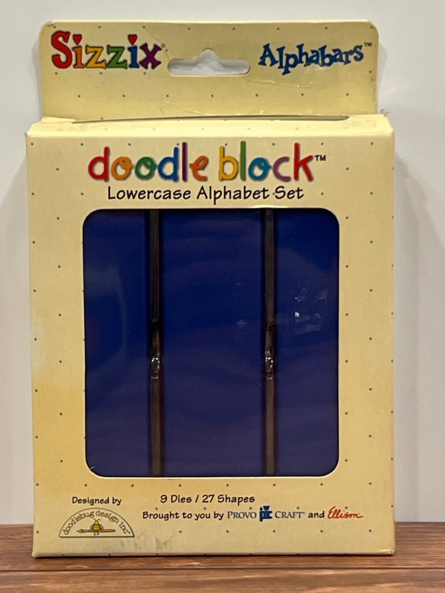 USED ONCE Sizzix Lowercase Doodle Block Alphabet Die Set 38-0999