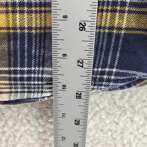 Patagonia Fjord Flannel Button Shirt Mens Large Plaid Blue Organic Cotton - Picture 13 of 19