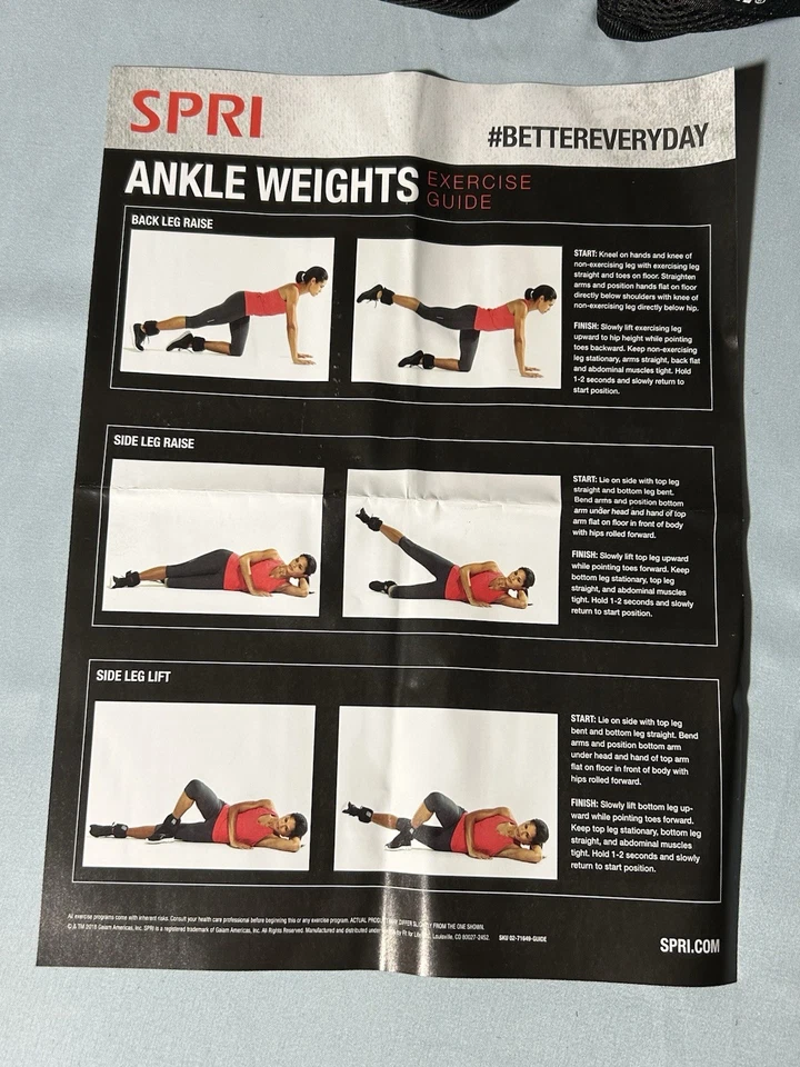 SPRI 2.5LB Pair of Ankle Weights Adjustable Neoprene Sand Filled and jump rope - Image 4 of 4