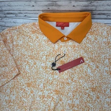 Redvanly Polo Shirt Mens XL Orange White Tangelo Canon Golf Stretch Athleisure