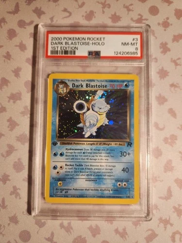 Dark Blastoise 3/82 Holo 1st Edition Team Rocket Pokémon TCG PSA 8