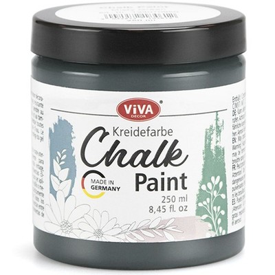 ViVA DECOR Kreidefarbe 250ml Möbel Lack matt Vintage Holzlack Midnight Sky GRAU