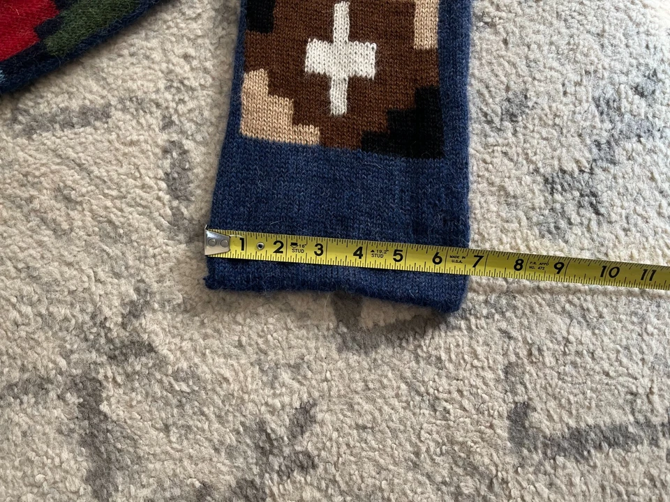 Bufanda de dos caras de mezcla de lana azul con patrón unisex adulto Foto 2 de 4