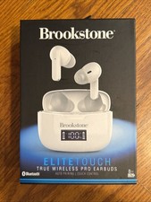 NEW Brookstone Elitetouch True Wireless Pro Earbuds White