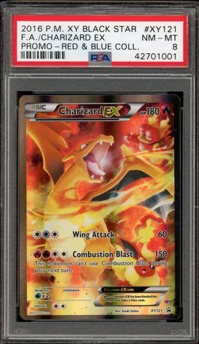 Pokemon Charizard EX Red & Blue Coll. Black Star Full Art Promo XY121 PSA 8