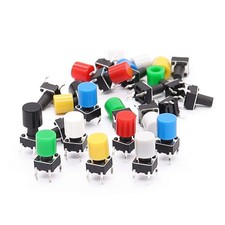 140Pcs 669mm Multicolored Momentary Tactile Push Button Switch Micro With Caps
