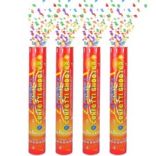 4x Confetti Shooter Twist & Pop Cannons Burst of Fun for Parties & Events 4 Size