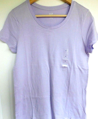 Gap Women T-Shirt Purple X-Small Cotton Modal Favorite Style Crew Purple NEW