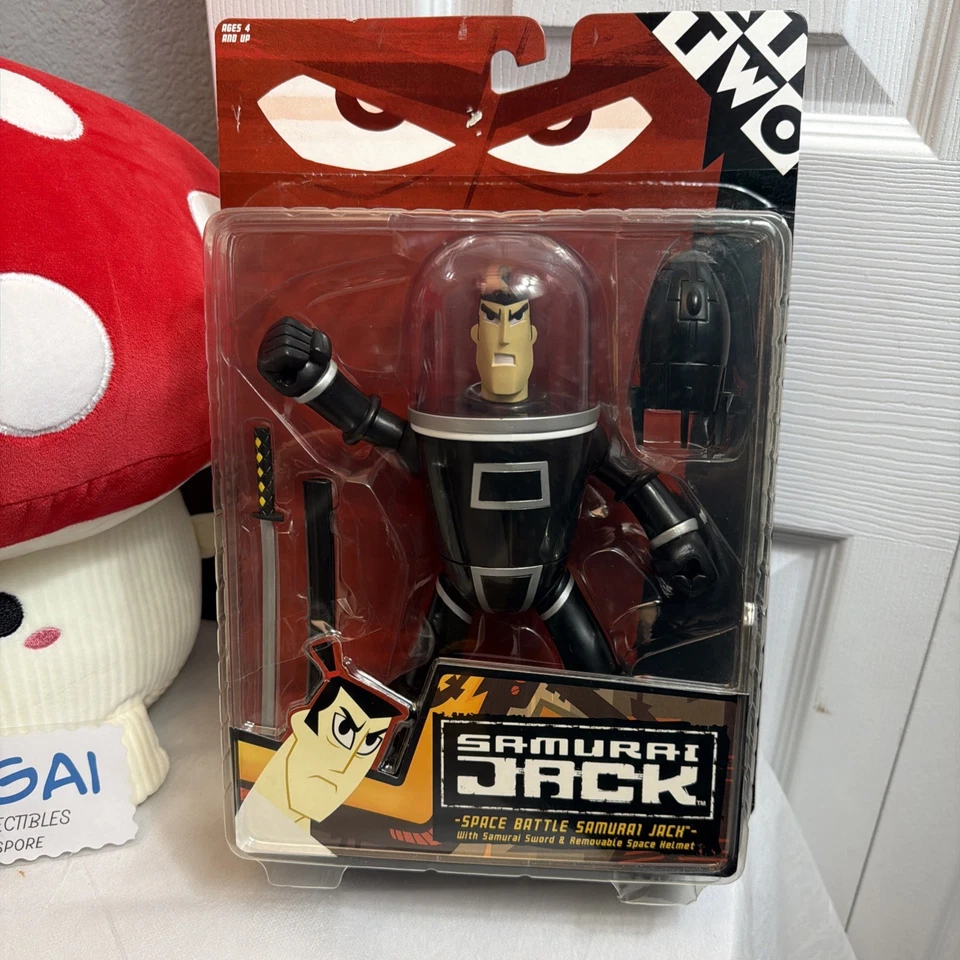 Lote de figuras de Samurai Jack: corte a dos manos y gato de batalla espacial, nuevo en caja Foto 3 de 4