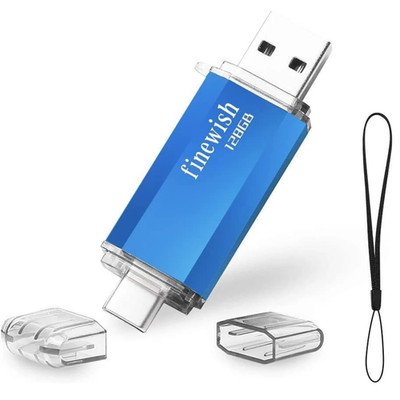Multifunctional 128GB USB flash drive - Plug & Play for Mac, PC and mobile phone