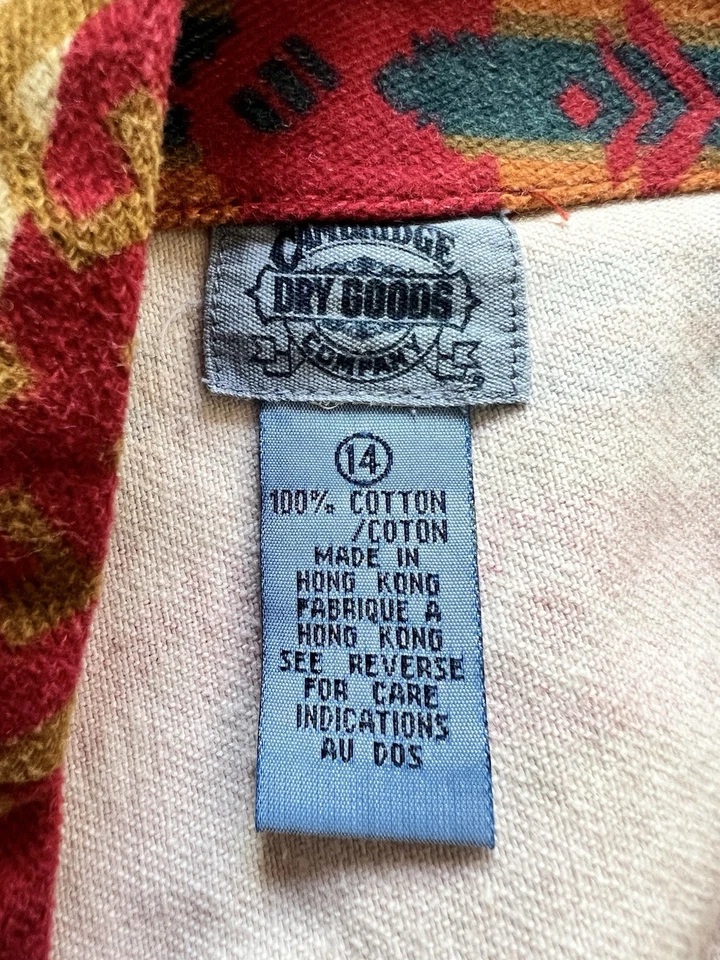 Vintage Cambridge Dry Goods Size 14 Aztec Tribal Print Wrap Skirt 100% Cotton - Image 3 of 4