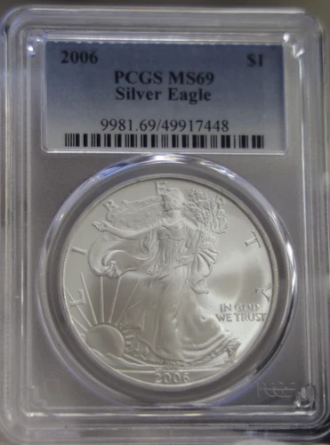 2006 US Silver Eagle $1 PCGS MS69