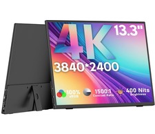 4K Portable Monitor, 13.3" 3840  2400 IPS Portable Monitor for Laptop, Slim ...