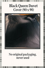 Solid Black Queen Duvet Cover 90 x 90 Lightweight yet Cozy for Winter OPEN