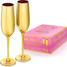  Barbie Champagne Flutes 8 Oz Capacity Set Of 2 New Dragon Glassware 