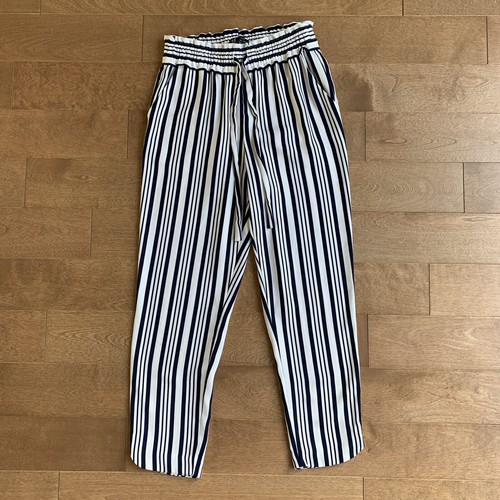 Zara trf Striped Blue White Cropped 