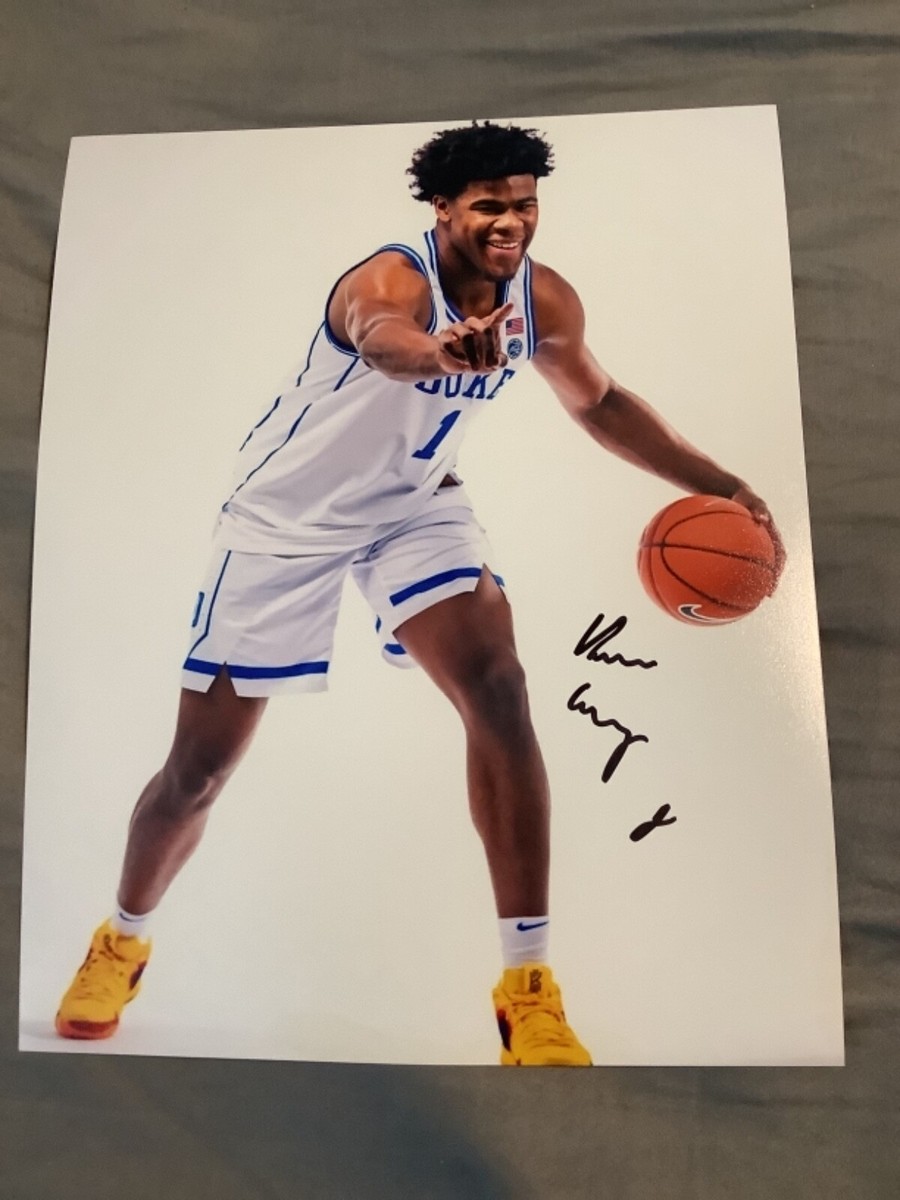 VERNON CAREY JR SIGNED 8X10 DUKE BLUE DEVILS BASKETBALL AUTO COA