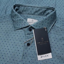 Emanuel Berg NWT Byron Casual Button Down Shirt Size 41 16 M/L Blue Polka Dots