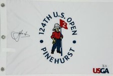 CAM CAMERON SMITH SIGNED 2024 U.S. OPEN PIN FLAG PINEHURST AUTOGRAPH BAS K17