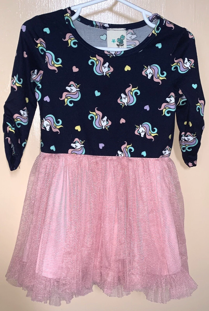 Lily Bleu Unicorn Dress Tulle Tutu Long Sleeve Size 2T NWOT