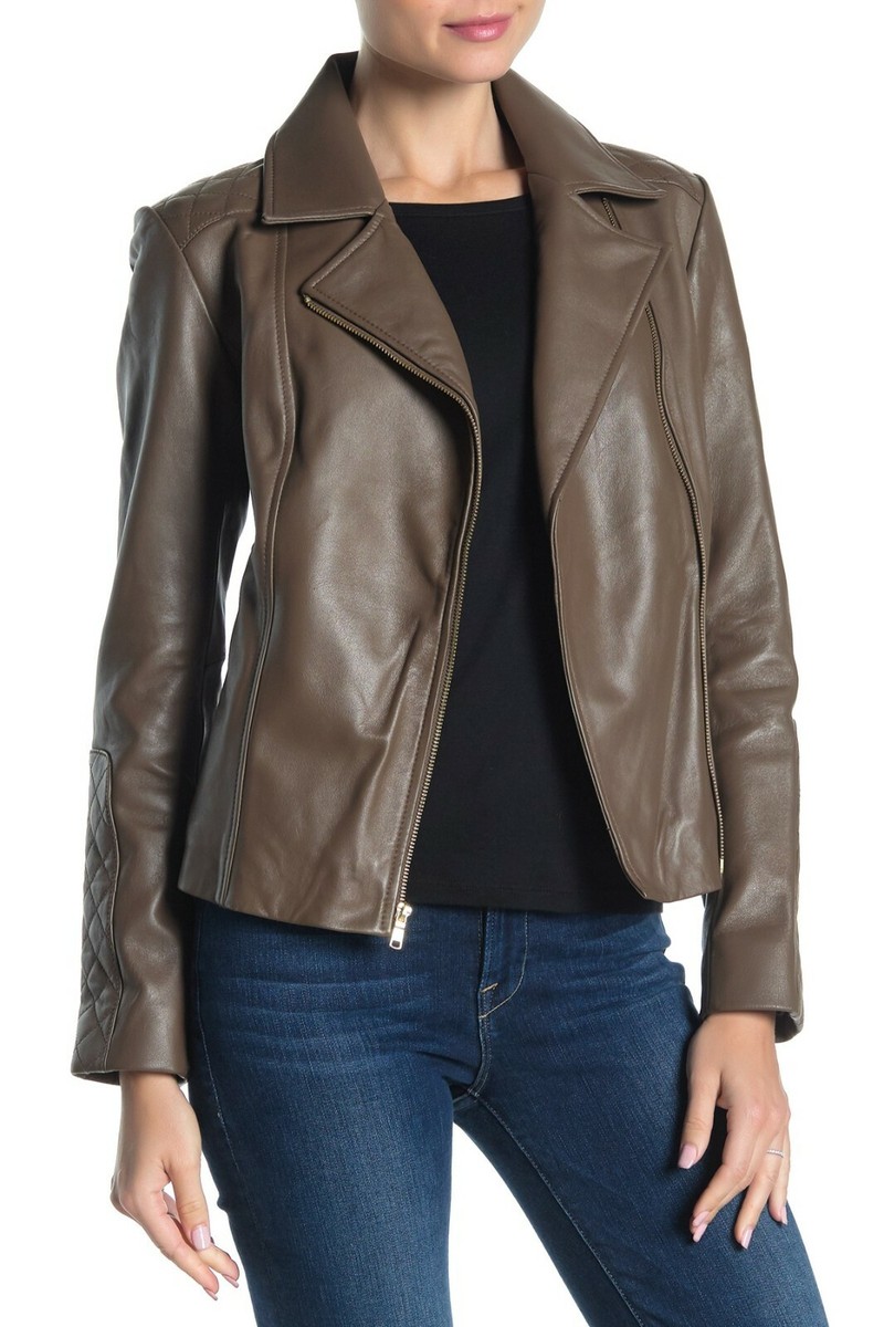 【Cole Haan】ジャケット/ Women's Lambskin Leather Jacket Cole Haan Leather Jacket | Garnet Hill