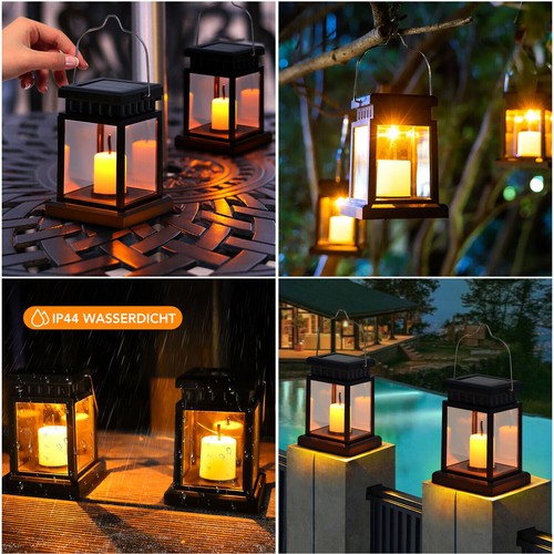 2X LED Solar Tischleuchte Solarleuchte Dekoleuchte Gartenleuchte Gartenlampe - Bild 7 von 12