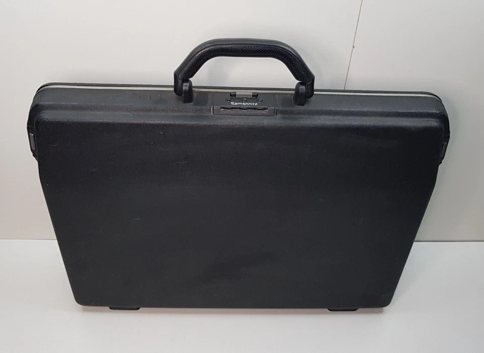 SAMSONITE HARD SHELL BLACK PLASTIC BRIEFCASE CASE TRAVEL BAG COMBINATION LOCK - Image 4 of 4