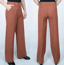 Men Ballroom Latin Dance Trousers Pants Straight Fit Modern Smooth Practice 