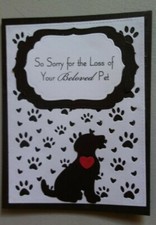 Handmade Dog Sympathy Card Paw Prints Die Dogs Leave paw prints on our Hearts