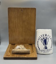 Wooden Cone Pool Billiard Chalk Holder Includes 1 Silver Cup Cone Chalk