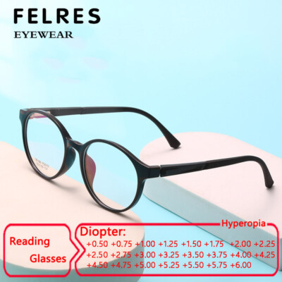 Unisex TR90 Oval Classic Anti Blue Light Reading Glasses Fashion Sport Glasses 