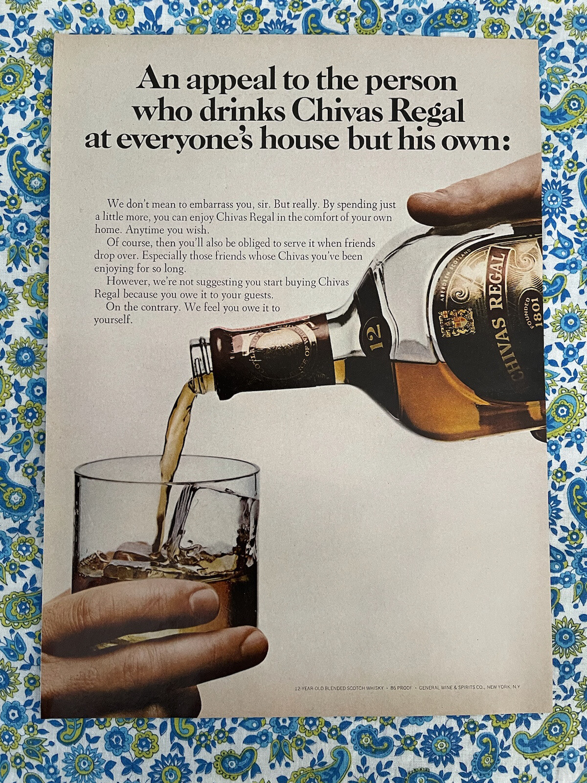 Vintage 1969 Chivas Regal Scotch Print Ad