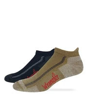 Wrangler Mens All Terrain Gear 70% Merino Wool Low Cut Cushion Socks 2 Pair
