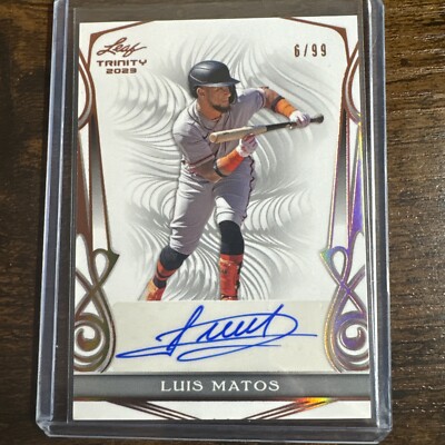  Luis Matos 2023 Leaf Trinity Bronze Auto #6/99 San Francisco Giants BA-LM2 