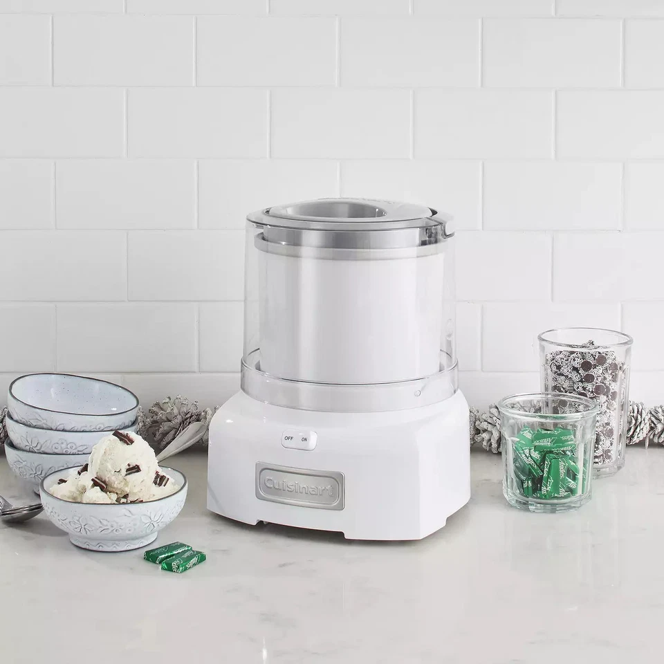Cuisinart Ice Cream Maker Machine, 1.5 Quart Sorbet, Frozen Yogurt Maker, White - Image 3 of 4
